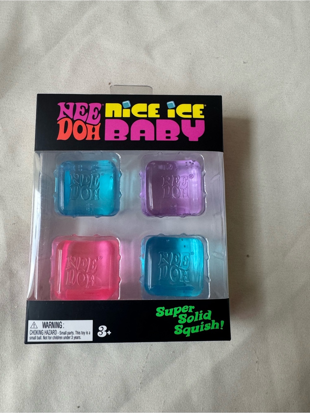 Needoh Nee Doh Nice Ice Doh Baby Super Solid Squish Toy - Pink, Blue, Purple